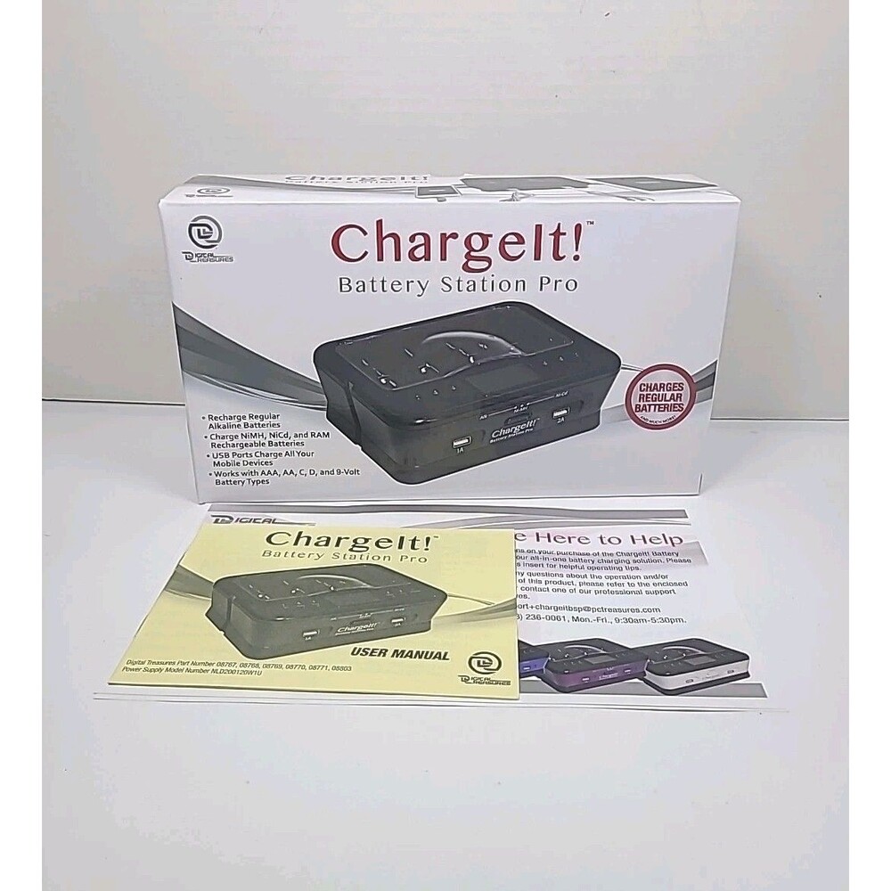 Charge It Battery Station Pro For AAA AA C D and 9V ~ ALKALINE, NIMH, NICD, RAM